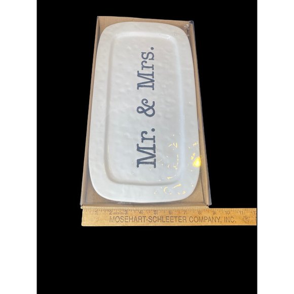 Mud Pie Wedding Hostess Large Serving Tray NIB 15x8" - Picture 4 of 5